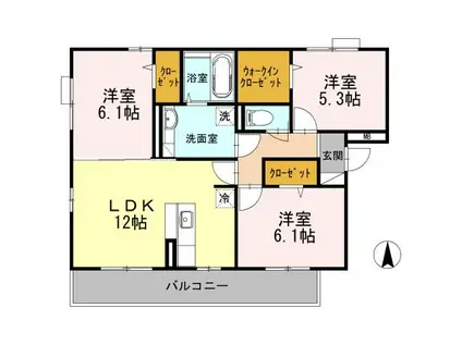 ホワイトパレス藤ノ元(3LDK/1階)の間取り写真