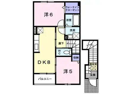 ベル・アンジュAU I(2DK/2階)の間取り写真