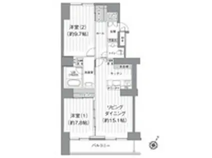 TSGARDEN北柏1号棟(2LDK/5階)の間取り写真