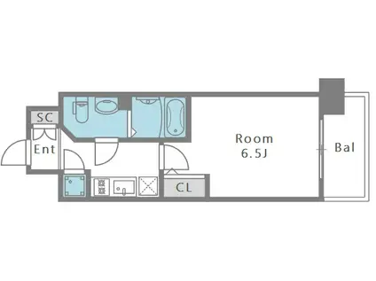 エスリード江戸堀(1K/2階)の間取り写真
