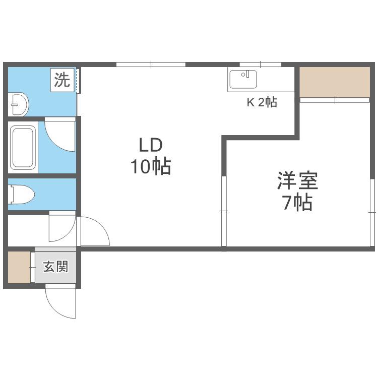 ノースピア367(1LDK/2階)の間取り写真