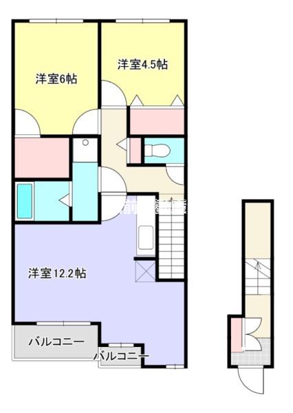 リベルテII(2LDK/2階)の間取り写真