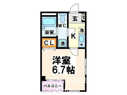 CASA FELIZ当社管理物件(1K/1階)の間取り写真