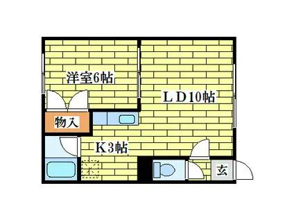 さくらハイツII(1LDK/2階)の間取り写真