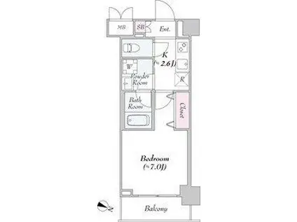 URBANLINK護国寺(1K/2階)の間取り写真