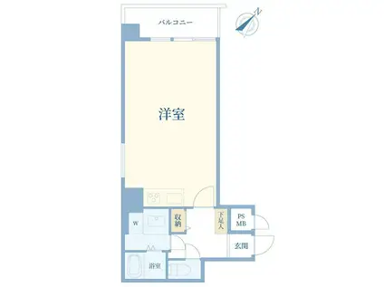 タウンハイツ銀座(ワンルーム/6階)の間取り写真