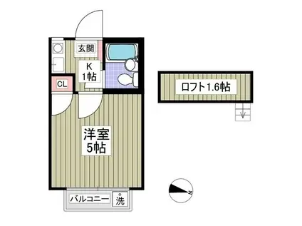 中野ハイム(1K/2階)の間取り写真