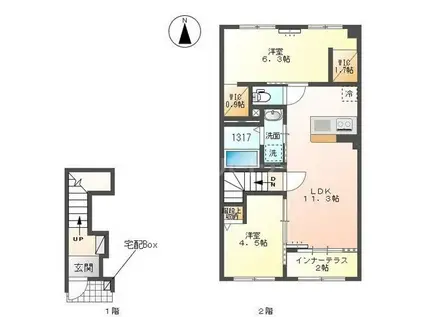 GLANZ -グランツ-(2LDK/2階)の間取り写真