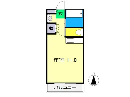 カーサ伊勢崎(ワンルーム/3階)の間取り写真
