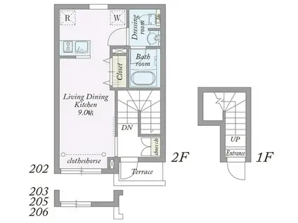 ルミウス南久が原(ワンルーム/2階)の間取り写真