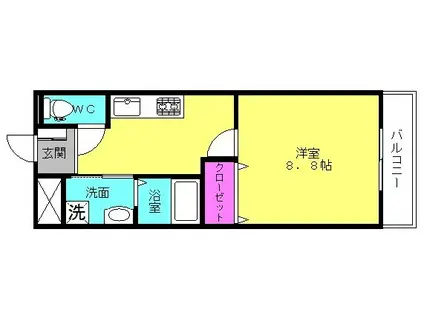 アーバンレジデンス東加古川(1K/4階)の間取り写真