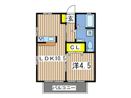 SHIBA NO6(1LDK/1階)の間取り写真