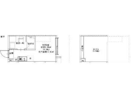 MJ TERRACE TAKASAGO(ワンルーム/1階)の間取り写真