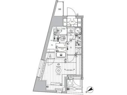 プロスタイルウェルス西早稲田(1K/9階)の間取り写真