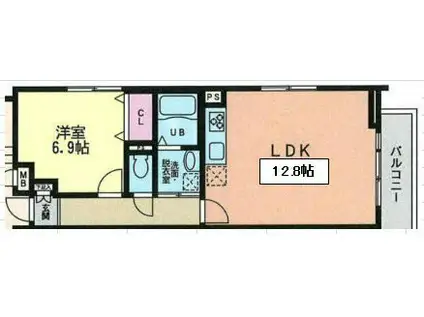 BLANC FORET (1LDK/3階)の間取り写真