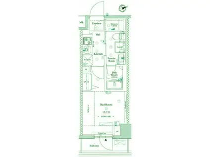 アクサスレジデンス目黒東(1K/2階)の間取り写真