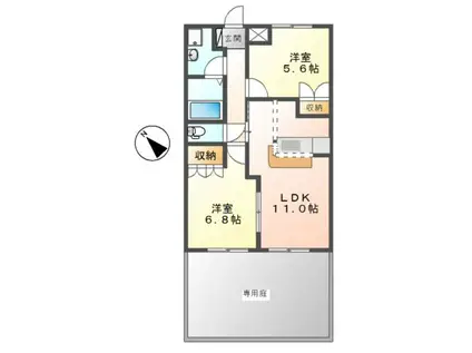 フレンドハウス(2LDK/1階)の間取り写真