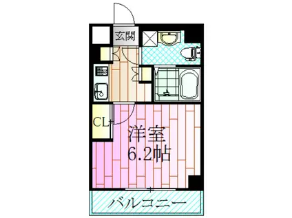 ジェノヴィア南行徳スカイガーデン(1K/3階)の間取り写真