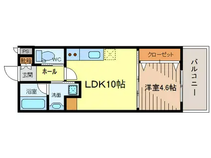 リソ シュクラン(1LDK/1階)の間取り写真