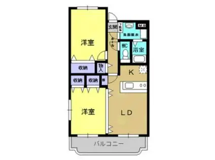 Y&Mアミューズ(2LDK/3階)の間取り写真