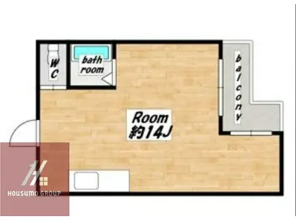 ルミエール四ツ橋(ワンルーム/1階)の間取り写真