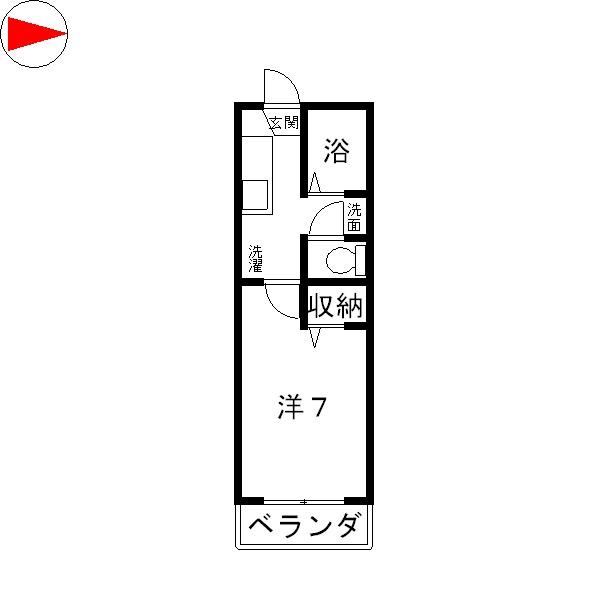 メゾン21A棟(1K/1階)の間取り写真