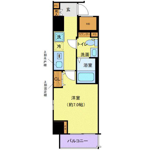 クレヴィスタ蒲田(1K/10階)の間取り写真