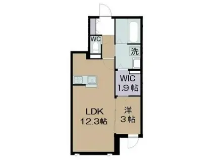 ADONISCOURTPARTII(1LDK/2階)の間取り写真