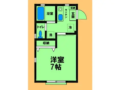 ルーエンハウス(1K/2階)の間取り写真