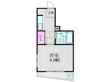 グラシアス大森(1K/2階)の間取り写真