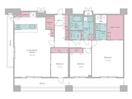 レジディア西麻布(3LDK/14階)の間取り写真