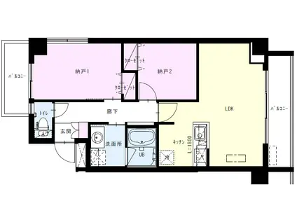 MAISON Y(2LDK/4階)の間取り写真