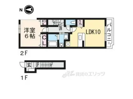 アヴニール(1LDK/2階)の間取り写真