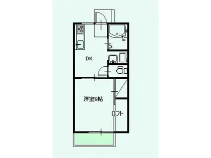 ハイツ宝積寺(1DK/1階)の間取り写真