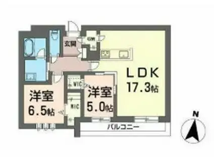 サザンブライト碩田(2LDK/4階)の間取り写真