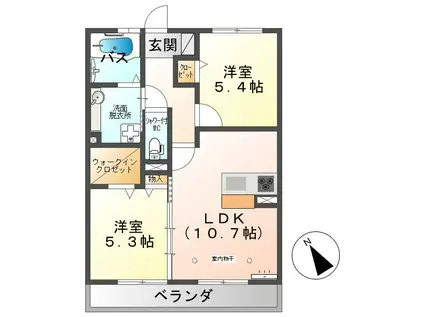 上田電鉄別所線 赤坂上駅 徒歩3分 3階建 築7年(2LDK/3階)の間取り写真