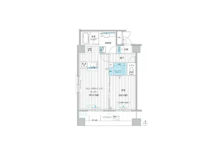 パークスリー高円寺(1LDK/2階)の間取り写真