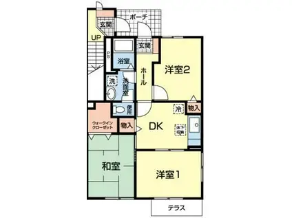 パークサイドB(3DK/1階)の間取り写真