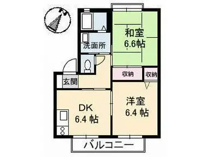 サングランデ(2DK/1階)の間取り写真