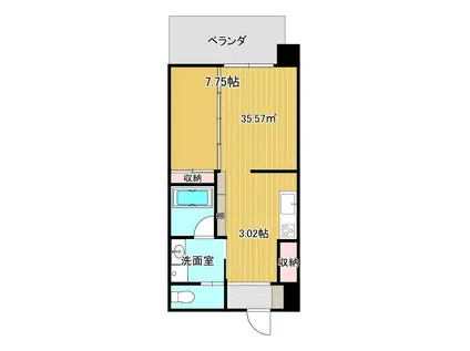トマリテラス(1LDK/5階)の間取り写真