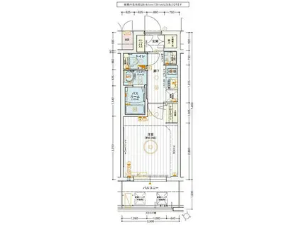 EC新大阪XVフロウ(1K/7階)の間取り写真
