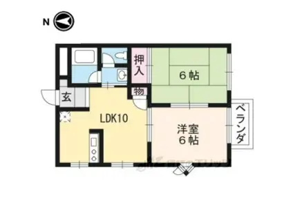 ファミーユ蓮花寺(2LDK/1階)の間取り写真