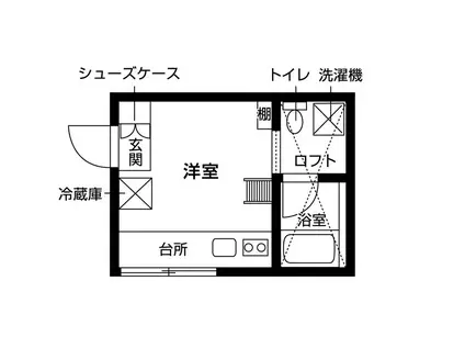 中央ラインハウス小金井(ワンルーム/1階)の間取り写真