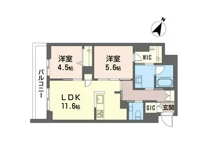 ケーズコート下目黒(2LDK/3階)の間取り写真