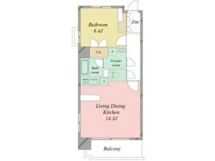 レジディア久屋大通II(1LDK/9階)の間取り写真