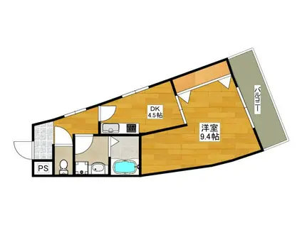 KAMITANI III BLD(1DK/5階)の間取り写真