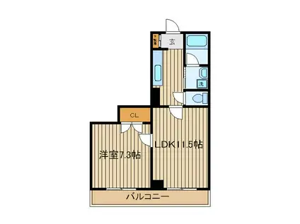 ホワイト・ゼン(1LDK/3階)の間取り写真