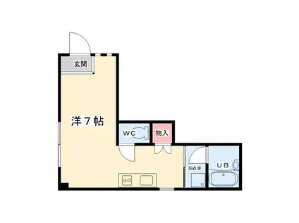 ビーンズハウス(ワンルーム/1階)の間取り写真