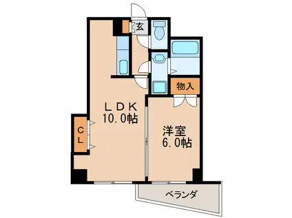 第3タジックビル(1LDK/12階)の間取り写真