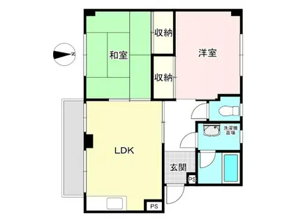 芦田マンションB(2LDK/3階)の間取り写真